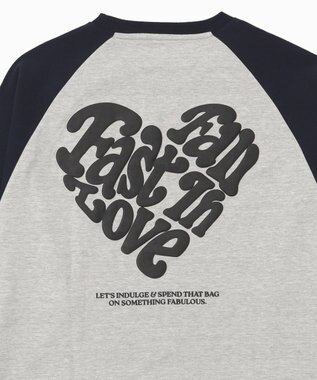 WEGO ラグランハートグラフィックT（LS） アッシュグレー