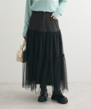 Green Parks ・ELENCARE DUE ハイブリットティアードスカート Black