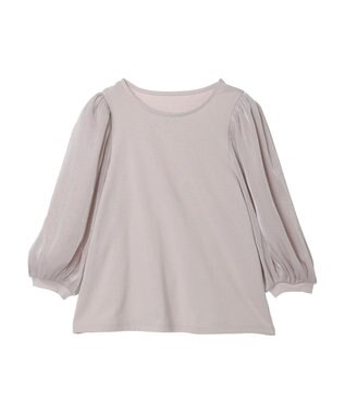 earth music&ecology ラメスリーブプルオーバー Pink Beige