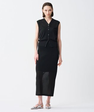 uncrave シアーニット ノースリーブベスト ブラック