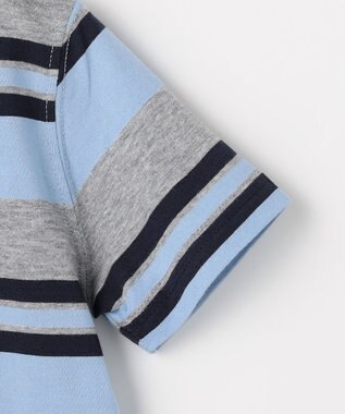 J.PRESS KIDS 【100-130cm】マルチボーダー 半袖Ｔシャツ サックスブルー