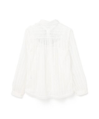 GRACE CONTINENTAL フリンジレースタイ付ブラウス ホワイト