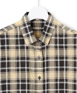 23区 【WEB限定】シャーリング チェック シャツ ブラックチェック