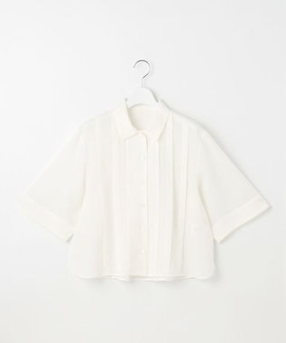 自由区 【カタログ掲載・接触冷感・洗える】シアーラミーローンクロップド丈 ブラウス オフ