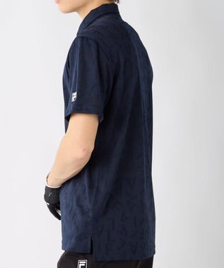 FILA GOLF／marie claire 【FILA GOLF】メッシュ加工ロゴ半袖ポロシャツ ネイビー