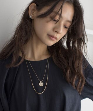 組曲 L リネンレーヨン ワンピース ネイビー系