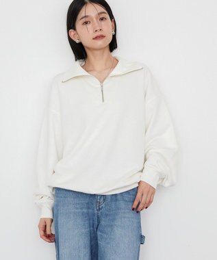 AMERICAN HOLIC ハーフＺＩＰスウェット1 Off White