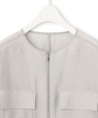 ICB リヨセルナイロンワッシャー ノーカラーブルゾン トープ系