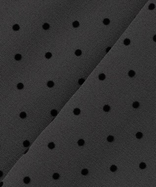 J.PRESS LADIES L 【洗える】ドットフロッキープリント フレア カットソー スレートベース系