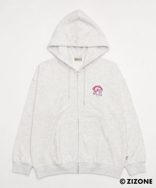 WEGO 【ユニセックス着用ITEM】別注ZIZONEグラフィックZIPパーカー アッシュグレー