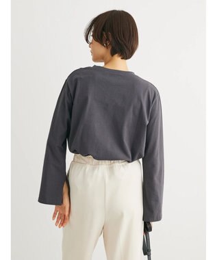 Green Parks ・Ｐｅｔｉｔ　Ｆｌｅｕｒ　ロゴｐｔフレアスリーブロンＴ Charcoal Gray