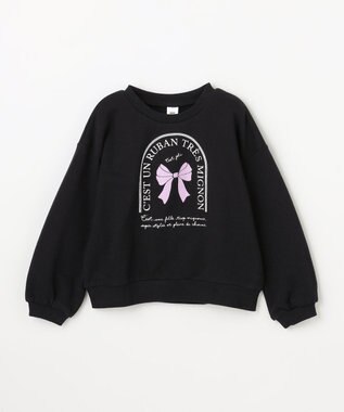 ANY KIDS 【WEB限定】7days 裏毛トレーナー ブラック×リボン