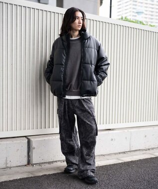 WEGO 【ユニセックス着用ITEM】PUパファーブルゾン ブラック