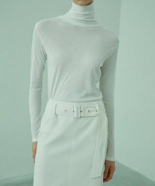 BEIGE， SORE / ハイネックカットソー White