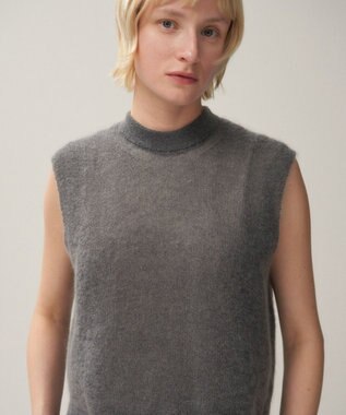ATON SUPER KID MOHAIR | クルーネックベスト CHRACOAL GRAY