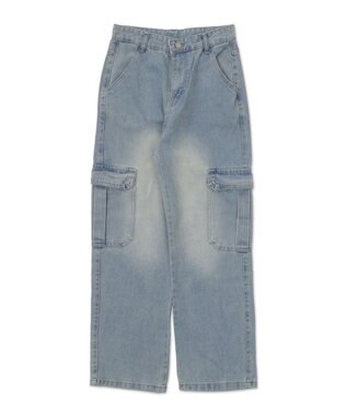 WEGO ワイドカーゴデニム デニム淡色
