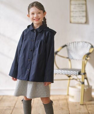 組曲 KIDS 【150-170㎝】3Way アウター ネイビー×ラベンダー