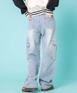 WEGO ワイドカーゴデニム デニム淡色
