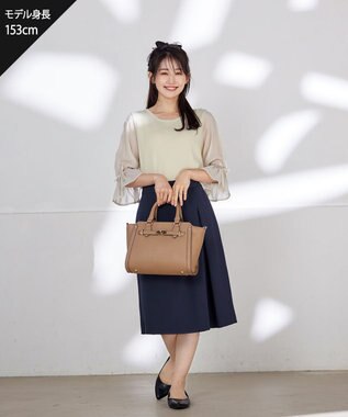 Tiaclasse 【ダブルクロス・洗える】アシメタックスカート ネイビー