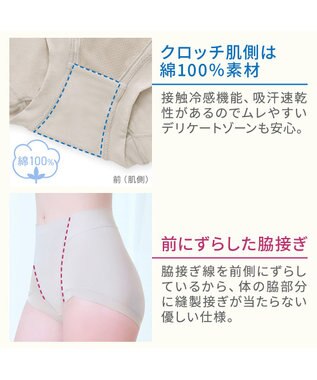 BRADELIS New York 【BRADELIS NewYork peace】綿混楽々dailyソフトショーツ25 補正下着 深め ヒップアップ お腹スッキリ パールグレージュ