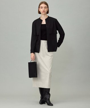 ICB L 【洗える】ストレッチスエード ナロースカート トープ系