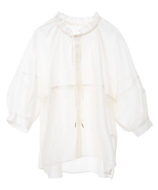 YECCA VECCA バルーンスリーブシアーシャツ Off White