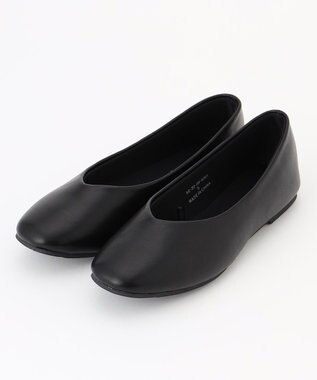 ANY 走れるスクエアバレエ シューズ 合皮ブラック