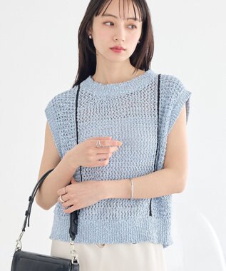 earth music&ecology 配色ラインＭＩＸニットベスト