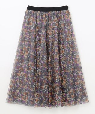 ANY 【ウエストゴム】チュールフレアースカート ライトグレー系