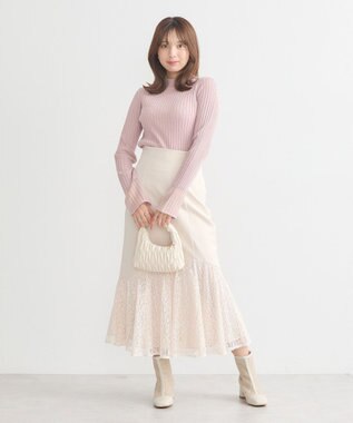 earth music&ecology レースドッキングスカート Ecru