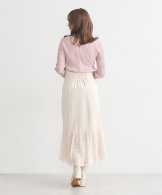 earth music&ecology レースドッキングスカート Ecru