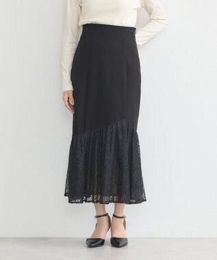 earth music&ecology レースドッキングスカート Black