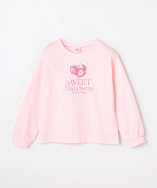 ANY KIDS 【Strawberry Collection】アートプリント 長袖Tシャツ ピンク