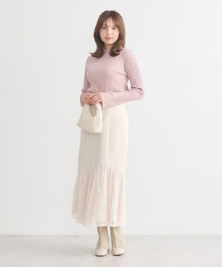 earth music&ecology レースドッキングスカート Ecru