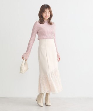 earth music&ecology レースドッキングスカート Ecru