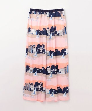 GRACE CONTINENTAL マリンプリントイージーパンツ ピンク