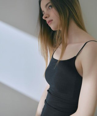 une nana cool 【綿混】364ブラトップ　キャミソール ブラック