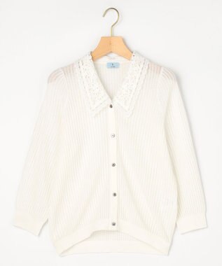 組曲 【先行予約・WEB限定】レーシーニット レース襟付き カーディガン