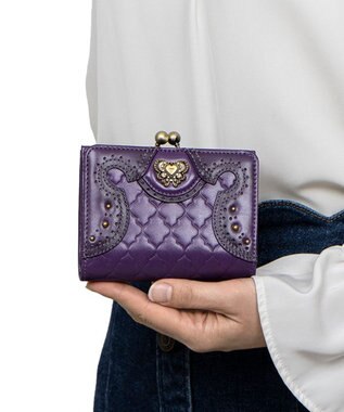 ANNA SUI エレノア 口金二つ折り財布 パープル