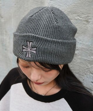 WEGO 【ユニセックス着用ITEM】ロゴショートビーニー ダークグレー