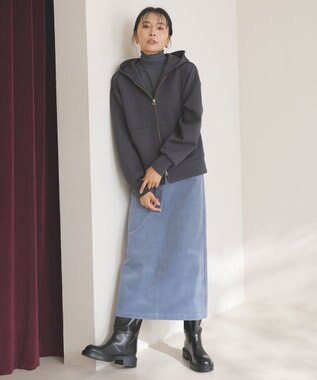 UNFILO ストレッチコーデュロイ Iラインスカート サックス