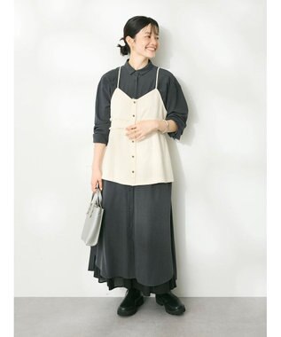 CRAFT STANDARD BOUTIQUE イージーケアタック入りワンピース Charcoal Gray