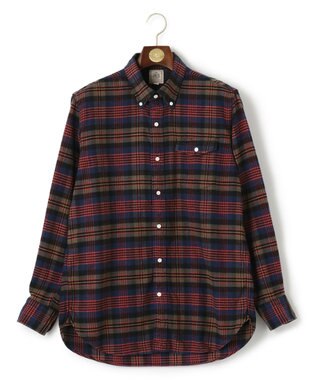  マルチチェックコットンネルシャツ