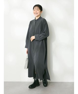 CRAFT STANDARD BOUTIQUE イージーケアタック入りワンピース Charcoal Gray