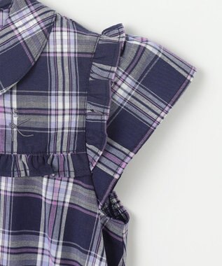 組曲 KIDS 【110-140㎝】プランタンチェック ワンピース ネイビー