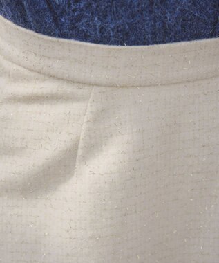 Tiaclasse ラメツイードAラインフレアスカート オフホワイト