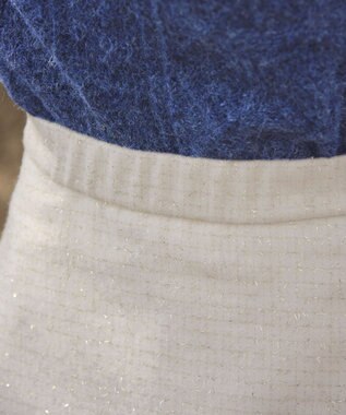 Tiaclasse ラメツイードAラインフレアスカート オフホワイト