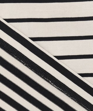 23区 【洗える】ランダムボーダー ドルマン カットソー サンド×ブラックボーダー