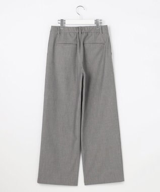 J.PRESS LADIES S シャンブレー2wayストレッチ ワイド ストレート パンツ ライトグレー系