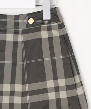 J.PRESS LADIES S ブロックチェックジャガード フレア スカート ブラック×ベージュ系